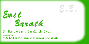 emil barath business card